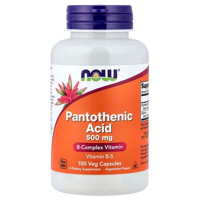 NOW Foods, Acide pantothénique, 500 mg, 100 capsules végétales